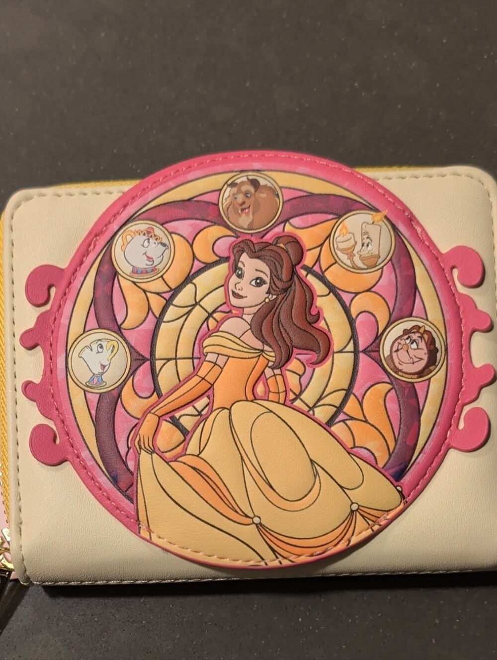 Disney Loungefly Belle Wallet in Pink, Cream and Yellow